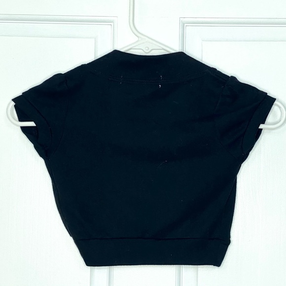 Pink Angel Girls Black Cropped Over Shirt 6X - Picture 2 of 3